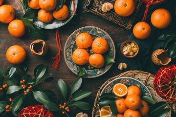 background with oranges