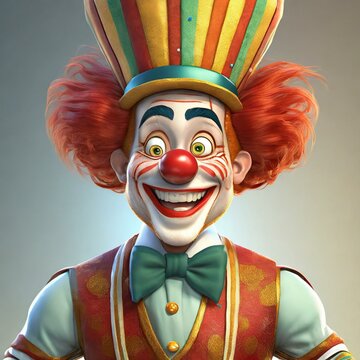 Circus clown with big smile 