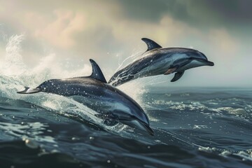 Energetic Dolphin Soars Over Ocean Waves