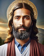 Jesus Christ hyper realistic - obrazy, fototapety, plakaty