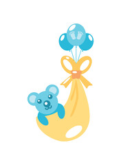 baby shower blue teddy bear