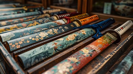 Fototapeta premium Tech-Infused Samurai: Witnessing the Evolution from Swords to Nanotechnology.