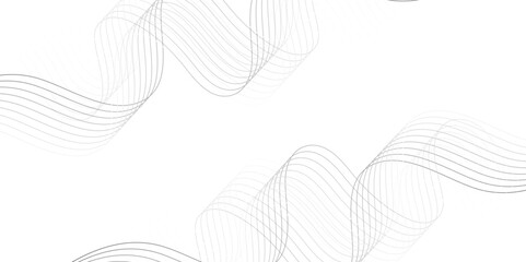 White wave curve lines banner background design. Abstract soft wave lines dynamic flowing gray light isolated background. Vector Illustration of the gray pattern of lines. Black stripes on white.	