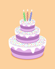 Birthday or wedding holiday сake. Vector Illustration