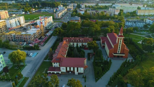Church Park Zelewskiego Rumia Kosciol Jana Z Ket Sunset Aerial Poland