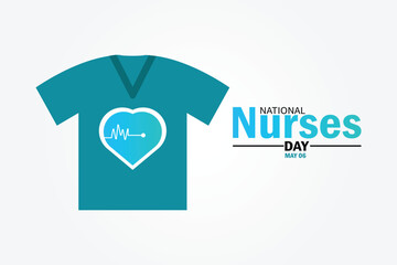  National Nurses Day wallpaper with shapes and typography. May 06.  National Nurses day, background - obrazy, fototapety, plakaty