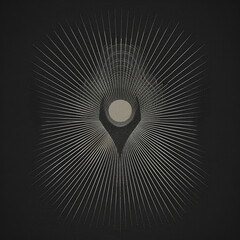 Sacred geometric symbol on black background. Abstract mystic poster. Generative AI - 779811134
