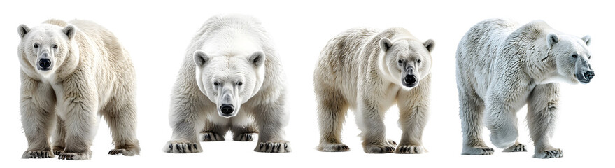 Polar bear isolated on a transparent PNG background, white background , Generative Ai - obrazy, fototapety, plakaty