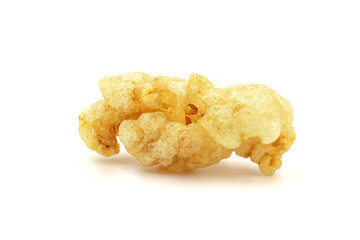 Fish maw, raw material for Chinese cooking on white background