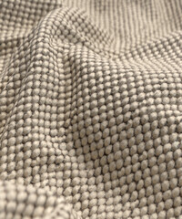 White patterned crumpled blanket rug 3d render