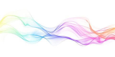 rainbow colored gradient wave isolated on white or transparent