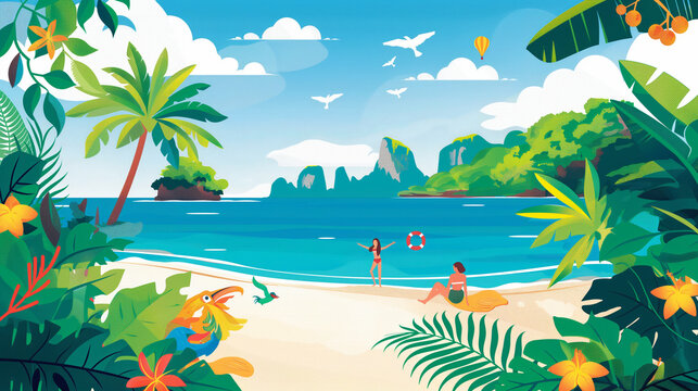Design for Tourism Tours Cards Depicting Holidays