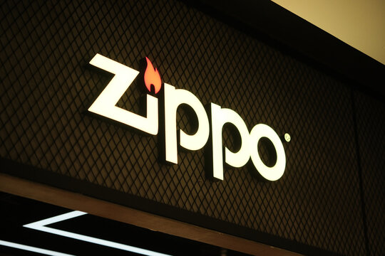 Shanghai,China-July 23rd 2023: Zippo store sign and company brand logo