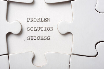 Problem, solution and success words - 779813933