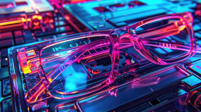 Nostalgic 80s pop culture graphics