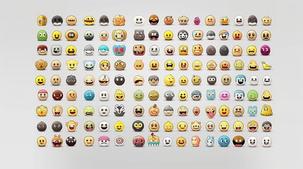 Emoji and emoticon sets for enhancing digital communication and user interfaces
