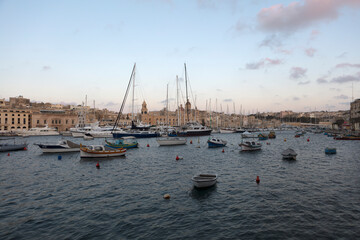 Malta La Valletta port. View on a sunny spring day