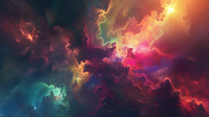 Background of abstract fantastic fairy-tale multicolored starry sky