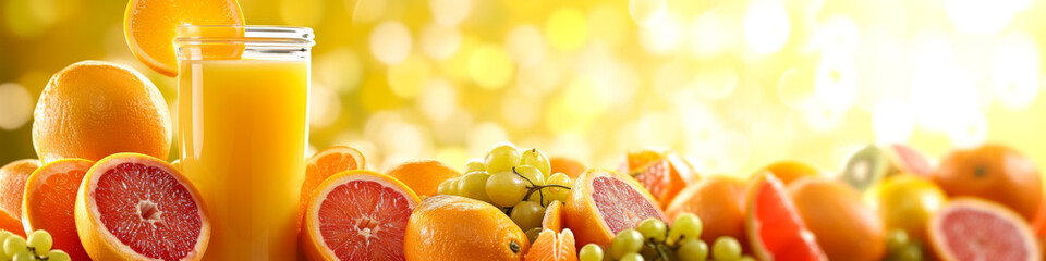 Taste the sunshine: vibrant drops glisten, hinting at the tangy sweetness of fresh orange juice. - obrazy, fototapety, plakaty