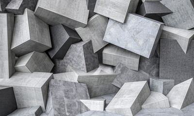 Abstract concrete geometric shapes background