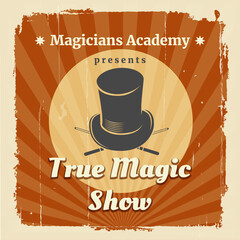 Magic show retro poster