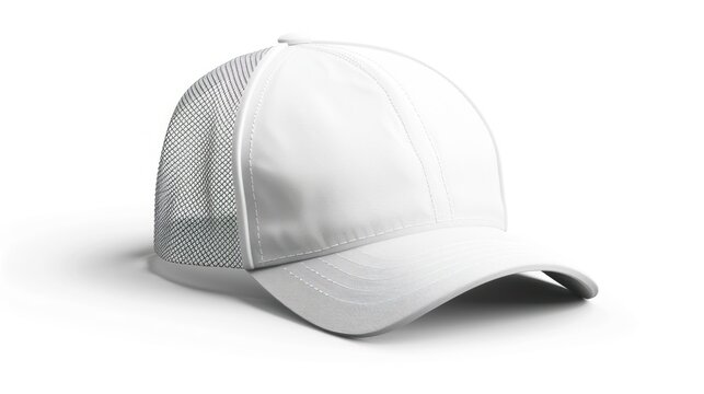 White netted hat with white background.AI generated image