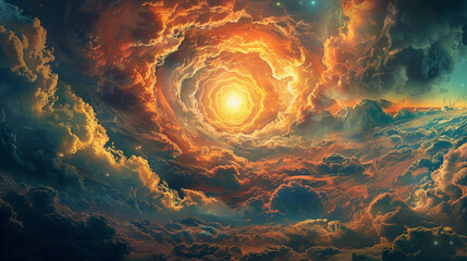 Dreamscape, Clouds, Enigmatic, A digital realm where minds roam free, shaping reality