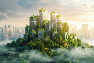 Naklejka premium The blueprint of ESG a city where green technology and c 2