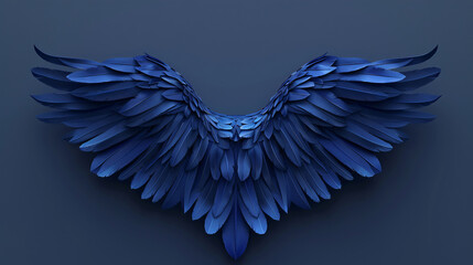 3D rendering fantasy bird wings, eagle spreading wings decorative noble concept illustration
