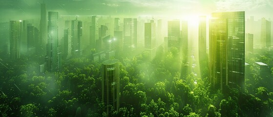 Green technology pulsates through an AI-rendered sustain 1