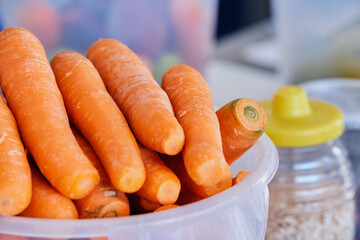 Zanahorias lavadas y cortadas