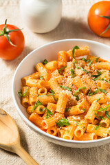 Homemade Italian Maccheroni Pasta with Red Sauce - 779823783