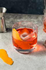 Cold Boozy Gin Negroni Cocktail - 779824583