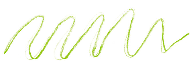 green pencil strokes isolated on transparent background
