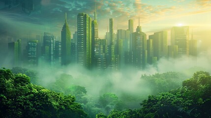 ESG in the age of AI a green cityscape merges industry w