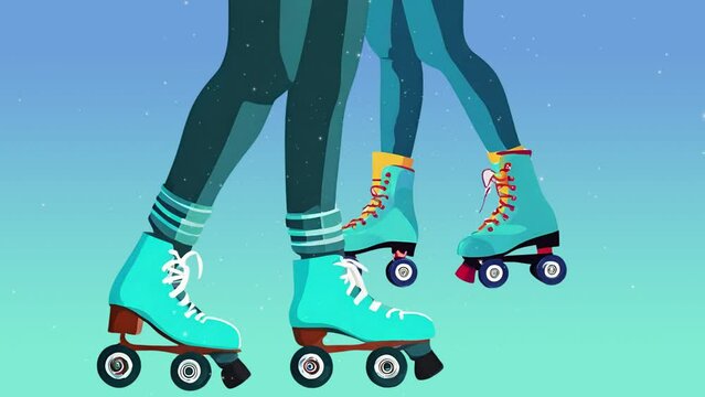 illustration of a pair of roller skates on snow