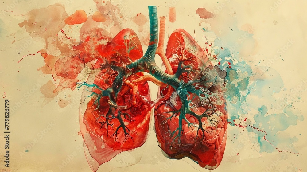 Wall mural Anatomical art detailed rendering of a pulmonary embolis 1