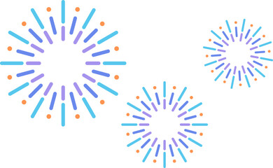 summer blue fireworks element