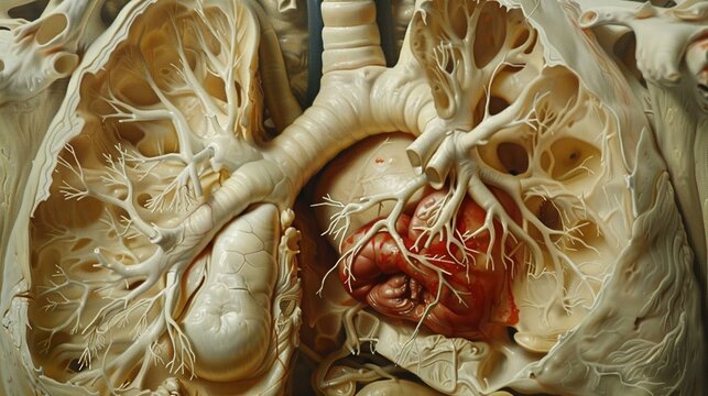 Anatomical art detailed rendering of a pulmonary embolis