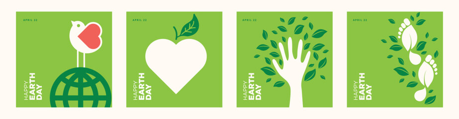 Earth day illustration set. Vector concepts for graphic and web design, business presentation, marketing and print material, social media.