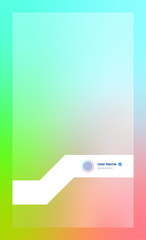 Naklejka premium Vertical story template in gradient colors. Social media frame vector illustration.