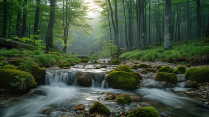 Obraz premium small waterfall in the forest