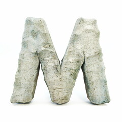 Stone font Letter M 3D