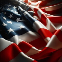Realistic american flag background. - obrazy, fototapety, plakaty