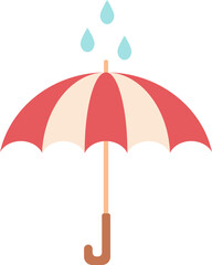 illustration of an umbrella with rain - obrazy, fototapety, plakaty