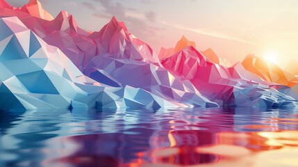 A 3D tapestry of modern design, a lowpoly world for creative expression - obrazy, fototapety, plakaty