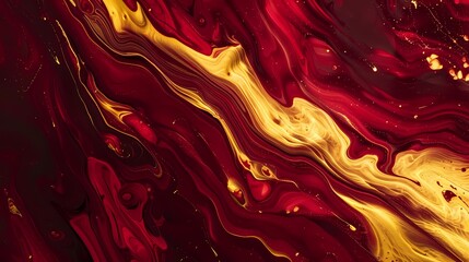 Rich burgundy and golden yellow merge, creating a luxurious and regal abstract background with a...