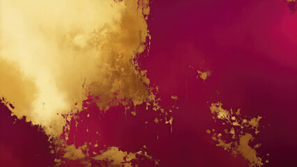 Abstract gold and Maroon painting background, brush texture, gold texture