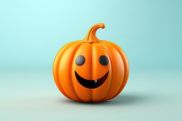 Little pumpkin 3D icon isolated on bright studio background