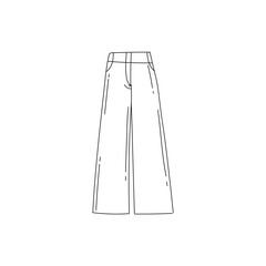 Stylish drawn pants on white background